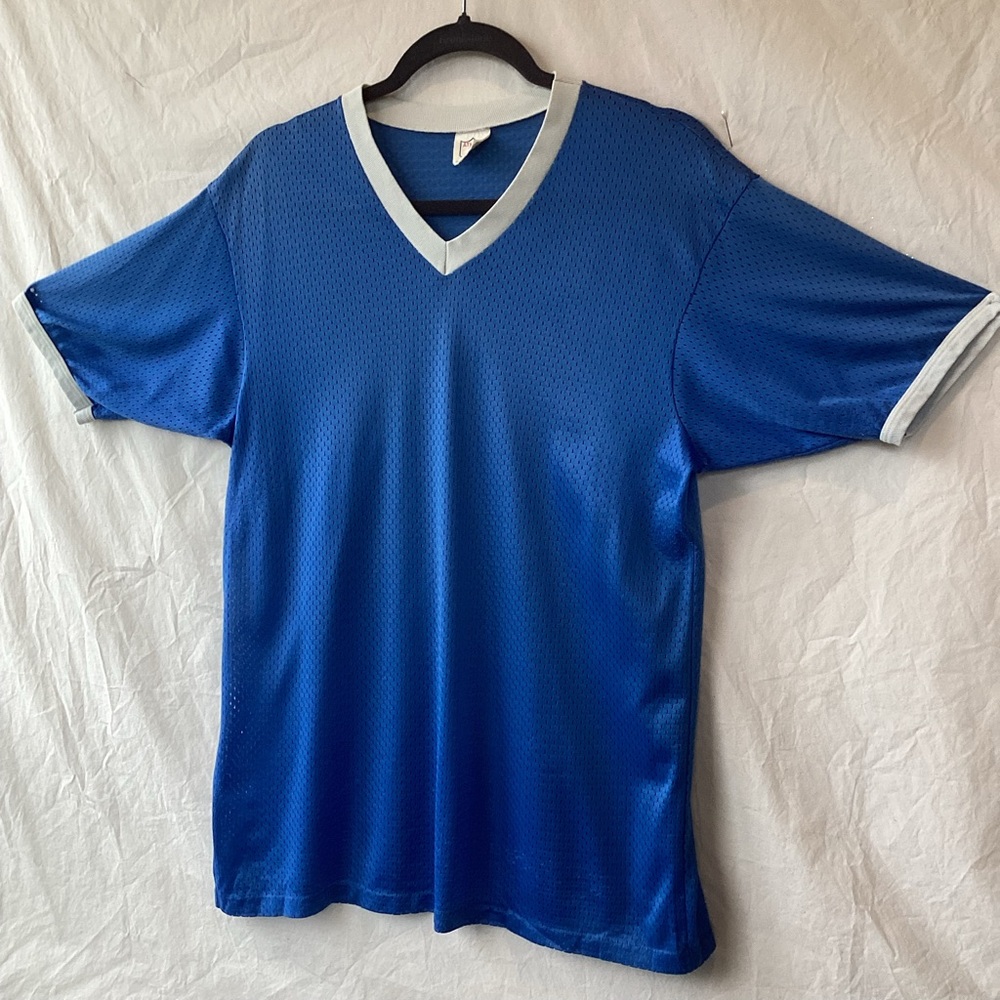 Vintage Anthex Mesh Jersey black v-neck soccer basketball